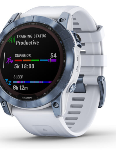 Garmin Fenix 7X Sapphire Solar Bleu Cobalt / Blanc