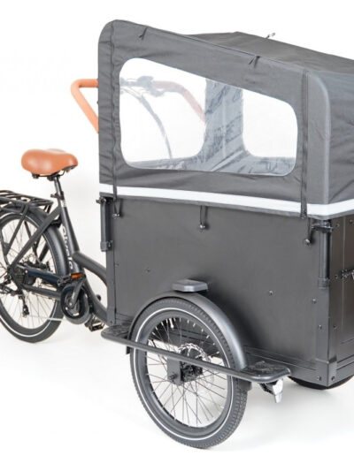 Triporteur électrique noir avec porte - 522Wh - Shimano 7 vitesses